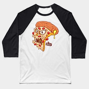 Pizza Monster Horror Baseball T-Shirt